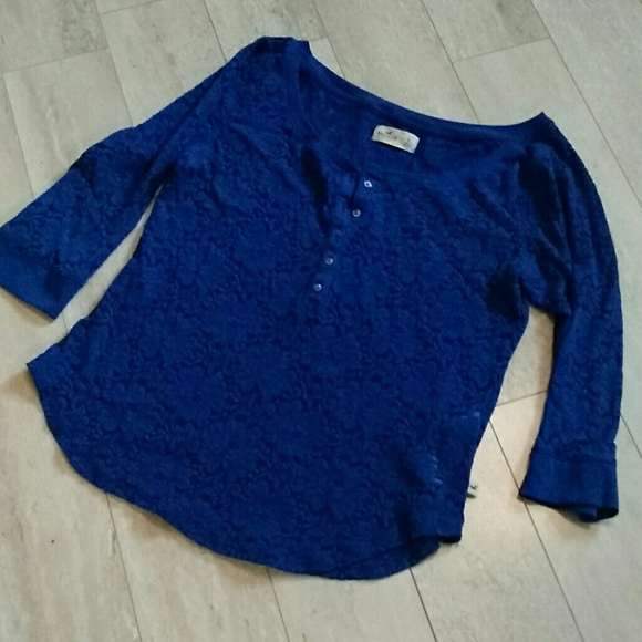 Royal Blue Lace Top by Hollister - Picture 1 of 4